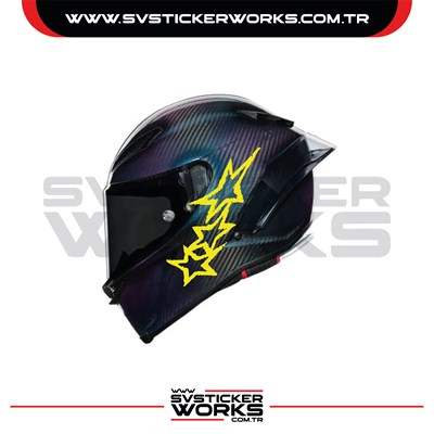 Stars Yıldız Sticker Kask Sticker Kasklar Uyumlu Tek Yön 1 Adet