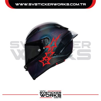 Stars Yıldız Sticker Kask Sticker Kasklar Uyumlu Tek Yön 1 Adet