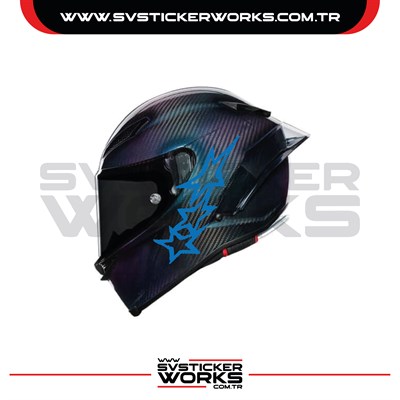 Stars Yıldız Sticker Kask Sticker Kasklar Uyumlu Tek Yön 1 Adet