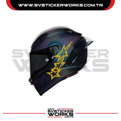 Stars Yıldız Sticker Kask Sticker Kasklar Uyumlu Tek Yön 1 Adet