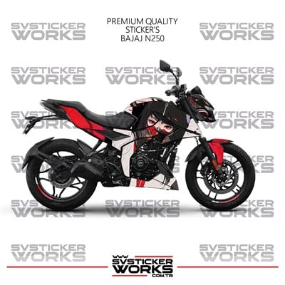 Bajaj N250 Kaplama Sticker Anime Girl Design Motor Kaplama Modeli Hazır Kit Tüm Modeller Uyumlu 