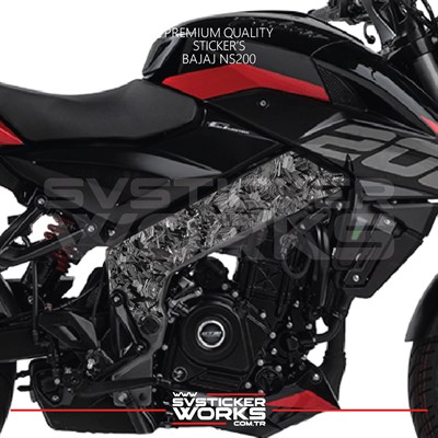 Bajaj Ns200 Orta Şase Forged Karbon Kaplama Sticker Etiket Modeli 