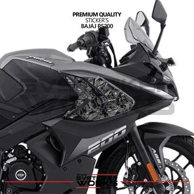 Bajaj RS200 Forged Kaplama Etiket Sticker Modeli Yan Grenaj Üstü Üçlü