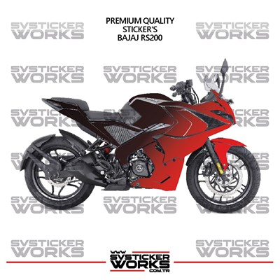Bajaj RS200 Kaplama Sticker Çift Renk Motor Kaplama Modeli Hazır Kit Yüksek Kalite