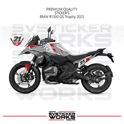 BMW R1300GS Trophy 2025 Kaplama Motosiklet Sticker Design Etiket Modeli