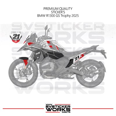 BMW R1300GS Trophy 2025 Kaplama Motosiklet Sticker Design Etiket Modeli