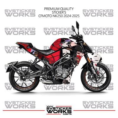 CFMOTO 250NK Kaplama Sticker Anime Girl Design Motor Kaplama Modeli Hazır Kit 2023-2026 Uyumlu 