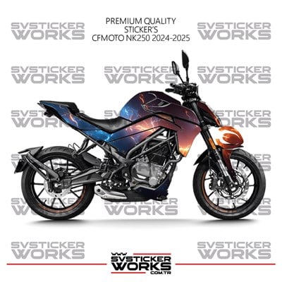CFMOTO 250NK Kaplama Sticker Red And Blue Flash Design Motor Kaplama Modeli Hazır Kit 2023-2026 Uyumlu 