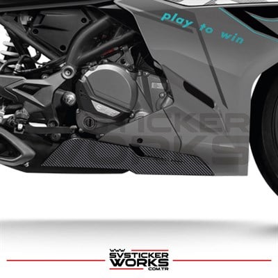 CFMOTO 250SR Sticker Karbon Folyo Kaplama Alt Sakal Bölümü Bölümü