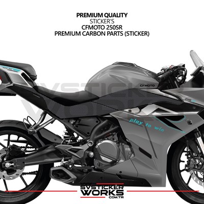 CFMOTO 250SR Sticker Karbon Folyo Kaplama Orta Şase Bölümü