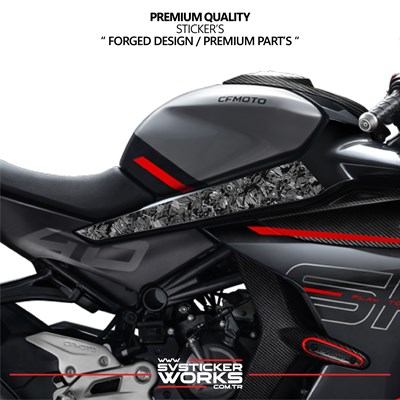 CFMOTO 450SR Forged Karbon Kaplama Orta Sase Sticker Etiket Modeli