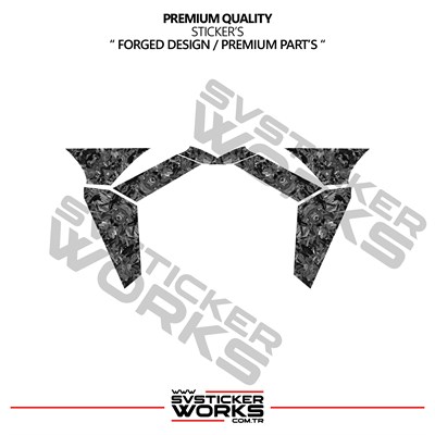 CFMOTO 450SR Forged Karbon Kaplama Ön Çamurluk Ve Ortası Sticker Etiket Modeli