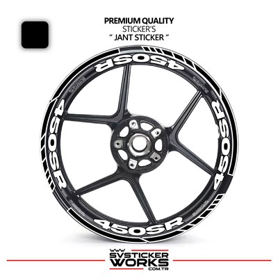 CFMOTO 450SR Jant Sticker Ve İç Yazı Basklı Etiket Sticker Modeli Premium Kalite