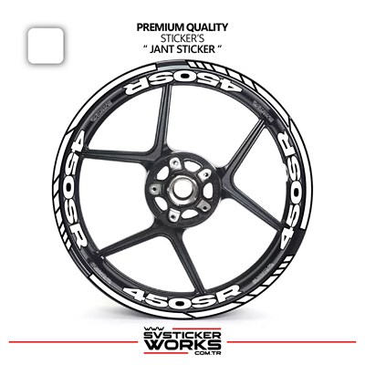 CFMOTO 450SR Jant Sticker Ve İç Yazı Basklı Etiket Sticker Modeli Premium Kalite
