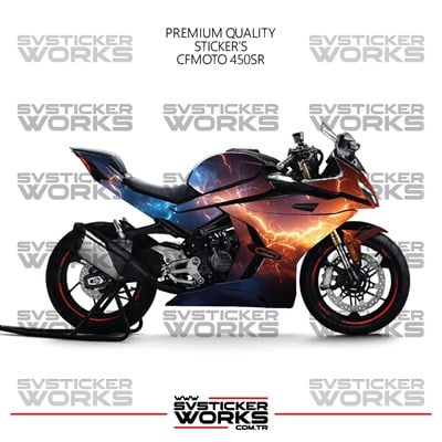 CFMOTO 450SR Kaplama Sticker Kırmızı Ve Mavi Flash Design Motor Kaplama Modeli Hazır Kit Tüm Modeller Uyumlu 