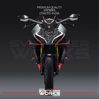 CFMOTO 450SR Kaplama Sticker Ön Kafa Forged Karbon Serisi Sticker Etiket Modeli 