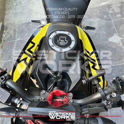 CFMOTO NK250 GEN1 Depo Sticker Sarı Renk Sticker Etiket Modeli SVSTICKERWORKS