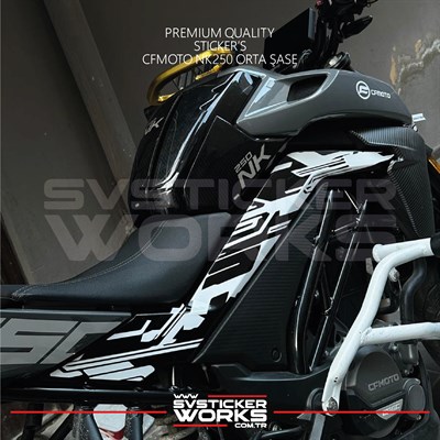 CFMOTO NK250 GEN1 - GEN2 Orta Şase Cyber Desen Sticker Etiket Modeli SVSTICKERWORKS
