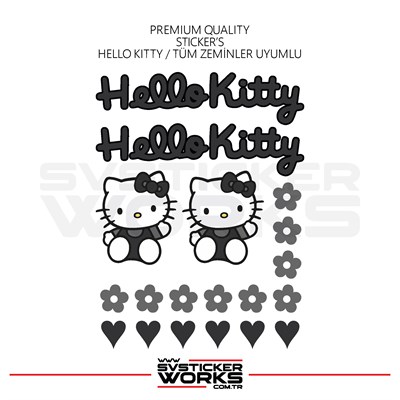Hello Kitty Sticker Yapışkan Tüm Zeminlere Uyumlu Motor Araba Etiket Sticker