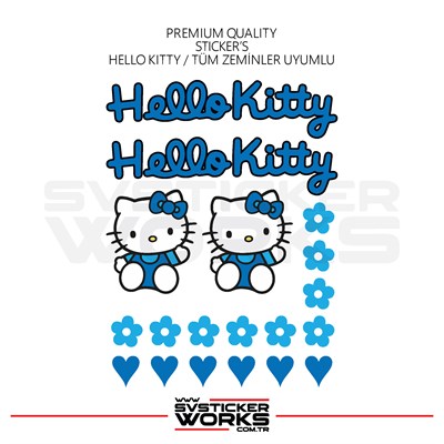 Hello Kitty Sticker Yapışkan Tüm Zeminlere Uyumlu Motor Araba Etiket Sticker