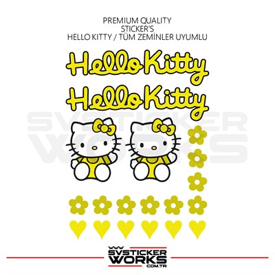 SVSTICKERWORKSHello Kitty Sticker Yapışkan Tüm Zeminlere Uyumlu Motor Araba Etiket StickerHello Kitty Sticker Yapışkan Tüm Zeminlere Uyumlu Motor Araba Etiket Sticker