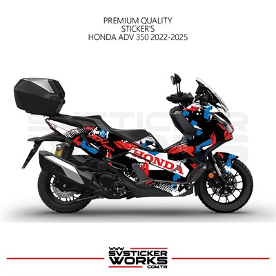 Honda ADV350 Kaplama Motosiklet Sticker Design Etiket Modeli V3