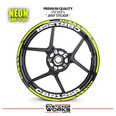 Honda CBR 125R Jant Sticker İç Dış CBR125R Yazılı Etiket Sticker Modeli
