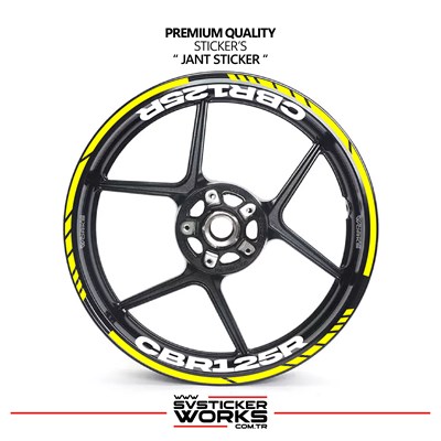 Honda CBR 125R Jant Sticker İç Dış CBR125R Yazılı Etiket Sticker Modeli