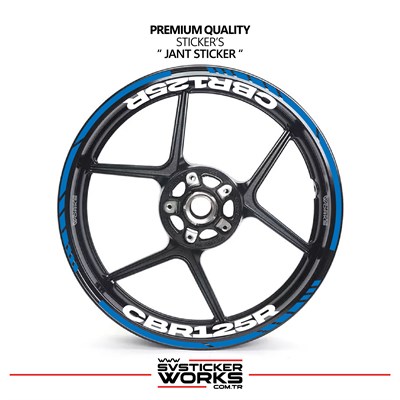 Honda CBR 125R Jant Sticker İç Dış CBR125R Yazılı Etiket Sticker Modeli