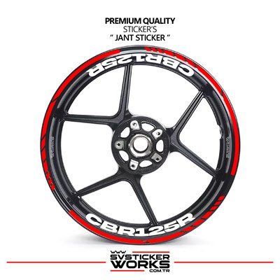 Honda CBR 125R Jant Sticker İç Dış CBR125R Yazılı Etiket Sticker Modeli