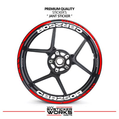 Honda CBR 250R Jant Sticker İç Dış CBR125R Yazılı Etiket Sticker Modeli