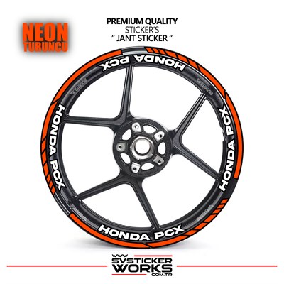 Honda PCX Jant Şeridi Ve Jant İçi 16 Yazılı Sticker Etiket Modeli PCX Uyumlu Aksesuar Sticker