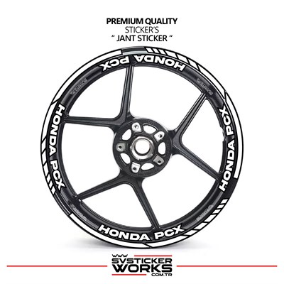 Honda PCX Jant Şeridi Ve Jant İçi 16 Yazılı Sticker Etiket Modeli PCX Uyumlu Aksesuar Sticker