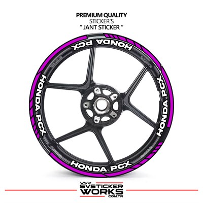 Honda PCX Jant Şeridi Ve Jant İçi 16 Yazılı Sticker Etiket Modeli PCX Uyumlu Aksesuar Sticker