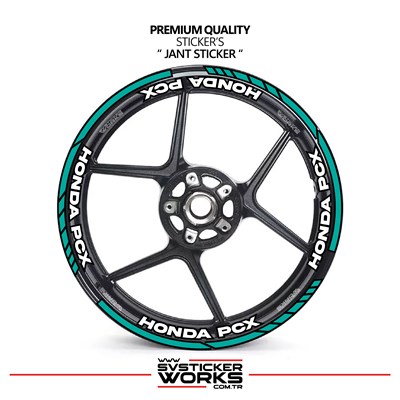 Honda PCX Jant Şeridi Ve Jant İçi 16 Yazılı Sticker Etiket Modeli PCX Uyumlu Aksesuar Sticker