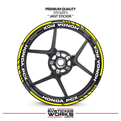 Honda PCX Jant Şeridi Ve Jant İçi 16 Yazılı Sticker Etiket Modeli PCX Uyumlu Aksesuar Sticker