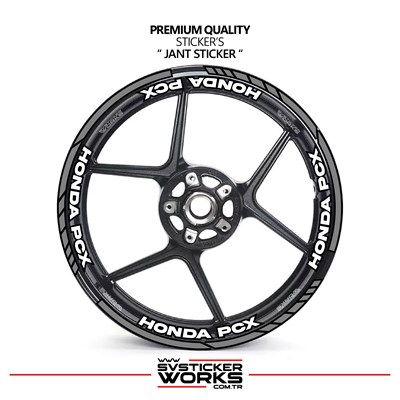 Honda PCX Jant Şeridi Ve Jant İçi 16 Yazılı Sticker Etiket Modeli PCX Uyumlu Aksesuar Sticker
