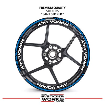 Honda PCX Jant Şeridi Ve Jant İçi 16 Yazılı Sticker Etiket Modeli PCX Uyumlu Aksesuar Sticker