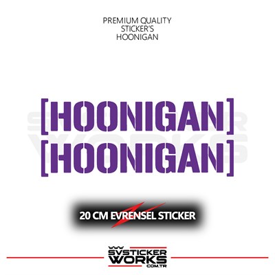 Hoonigan Sticker Evrensel Tüm Yüzeyler Uyumlu 20 CM 2 Adet