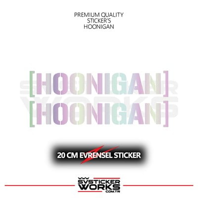 Hoonigan Sticker Evrensel Tüm Yüzeyler Uyumlu 20 CM 2 Adet
