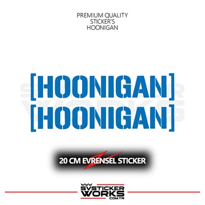 Hoonigan Sticker Evrensel Tüm Yüzeyler Uyumlu 20 CM 2 Adet