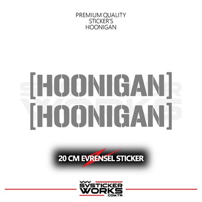 Hoonigan Sticker Evrensel Tüm Yüzeyler Uyumlu 20 CM 2 Adet