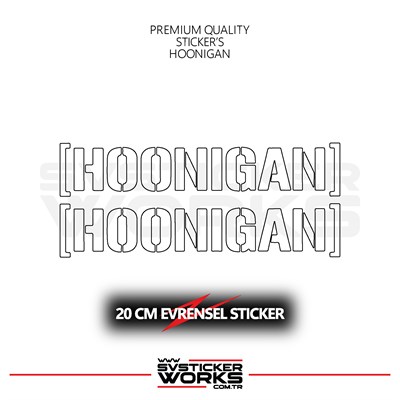 Hoonigan Sticker Evrensel Tüm Yüzeyler Uyumlu 20 CM 2 Adet