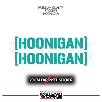 Hoonigan Sticker Evrensel Tüm Yüzeyler Uyumlu 20 CM 2 Adet