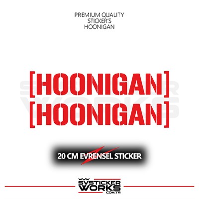 Hoonigan Sticker Evrensel Tüm Yüzeyler Uyumlu 20 CM 2 Adet
