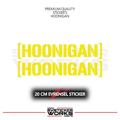 Hoonigan Sticker Evrensel Tüm Yüzeyler Uyumlu 20 CM 2 Adet