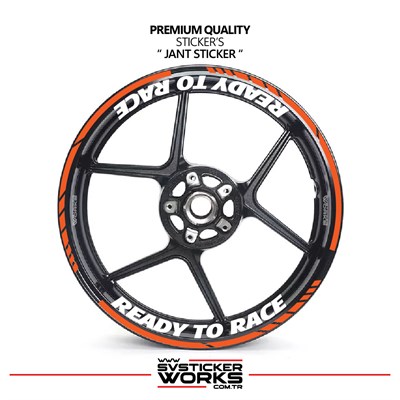 Ktm Duke Jant Sticker İç Dış Ready To Race Yazılı Etiket Sticker Modeli