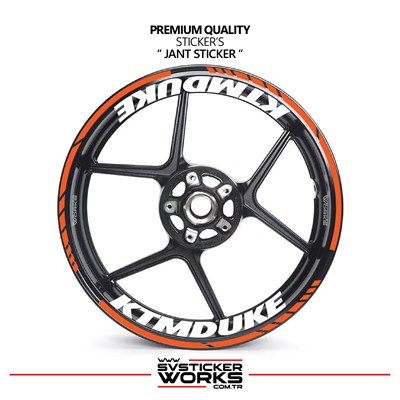 Ktm Duke Jant Sticker İç Dış Ktm Duke Yazılı Etiket Sticker Modeli