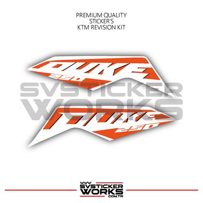 KTM Duke Sticker Set Revizyon Sticker Etiket Modeli Model 3