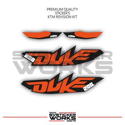 KTM Duke Sticker Set Revizyon Sticker Etiket Modeli Model 5
